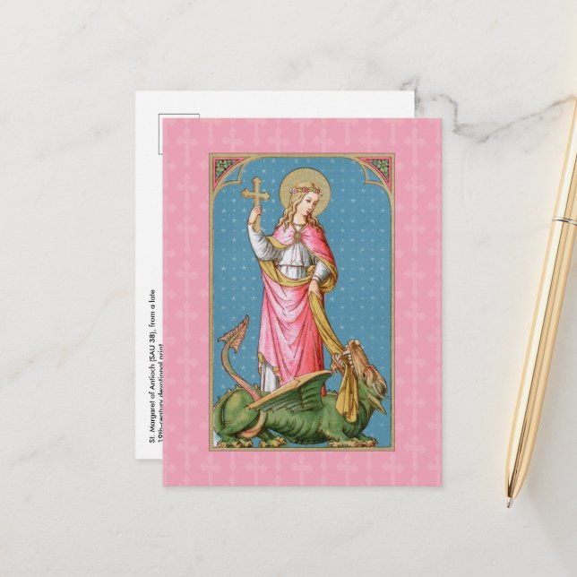 Carte Postale Ste. Marguerite d'Antioche (SAU 038) (Devant/Arrière en situation)
