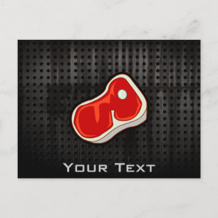 Carte Postale Steak de boucher ; noir