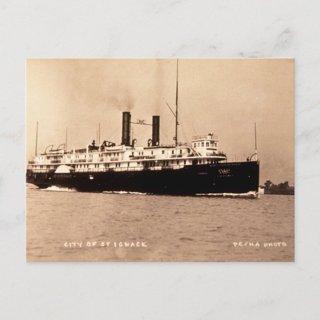 Carte Postale Steamer City of St. Ignace Ligne D&C - Louis Pesha (Devant)