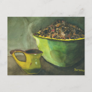 Carte Postale Steaming Morning Cup Cup of Coffee Bowl Coffee Bea