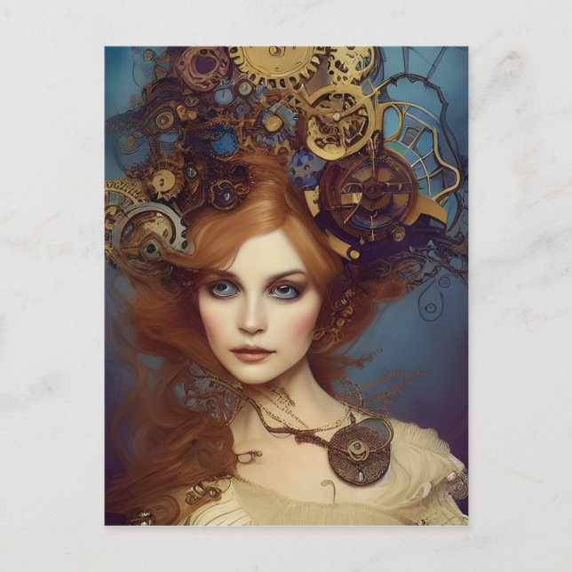 Carte Postale Steampunk Alice Imaginaire remarquable Portrait (Devant)