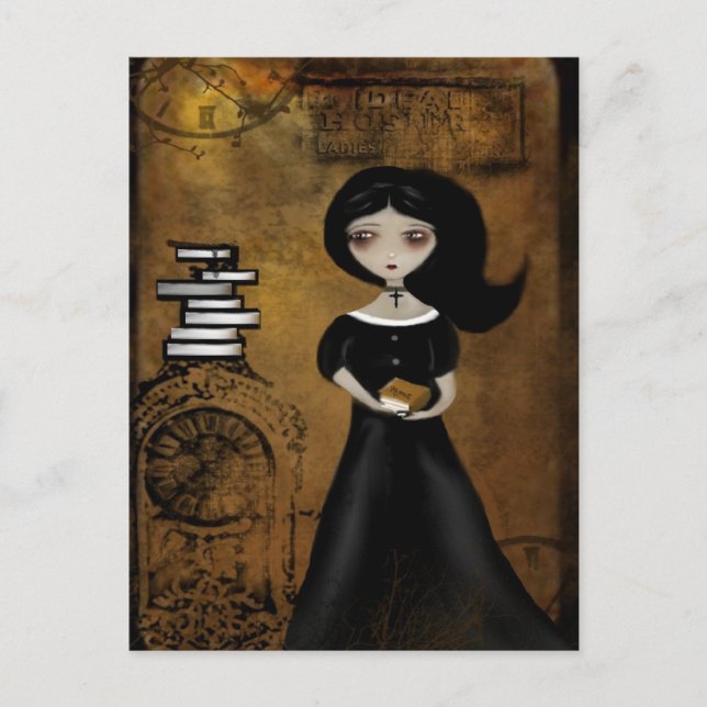 Carte postale Steampunk Bibliophile (Devant)