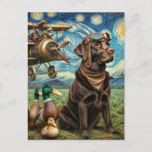 Carte Postale Steampunk Chocolat Lab Van Gogh