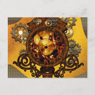 Carte Postale Steampunk, horloge géniale