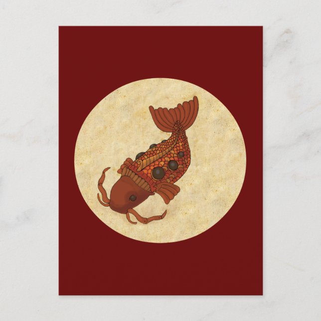 Carte Postale Steampunk Koi (Devant)