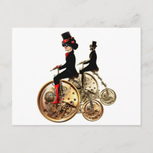 Carte Postale Steampunk man femme penny farthings cadeaux par Le