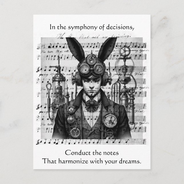 Carte Postale Steampunk Music Man (Devant)