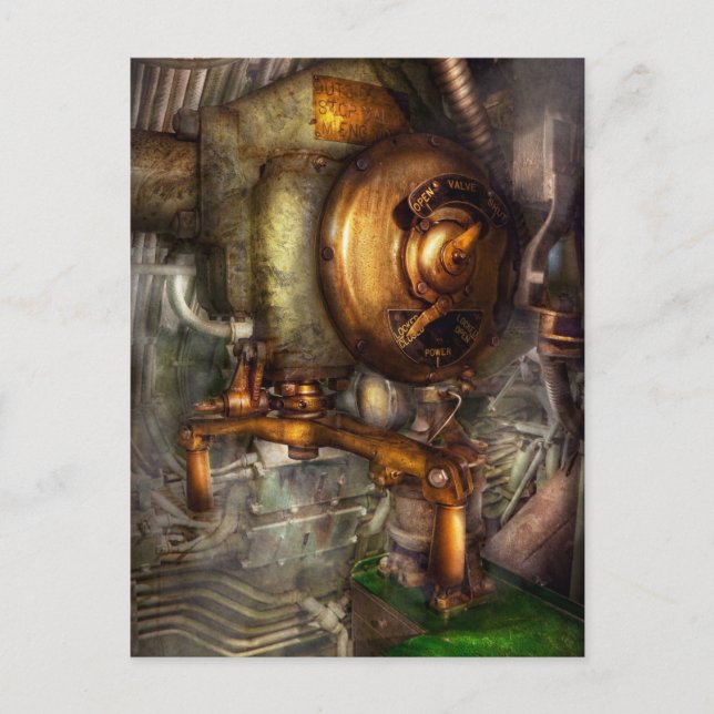 Carte Postale Steampunk - Naval - Ferme la valve (Devant)