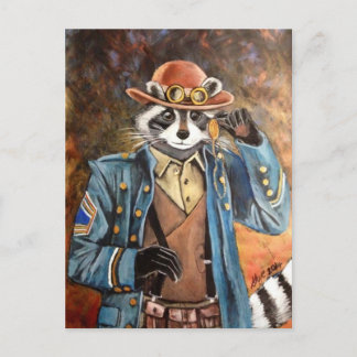 Carte Postale Steampunk Raccoon
