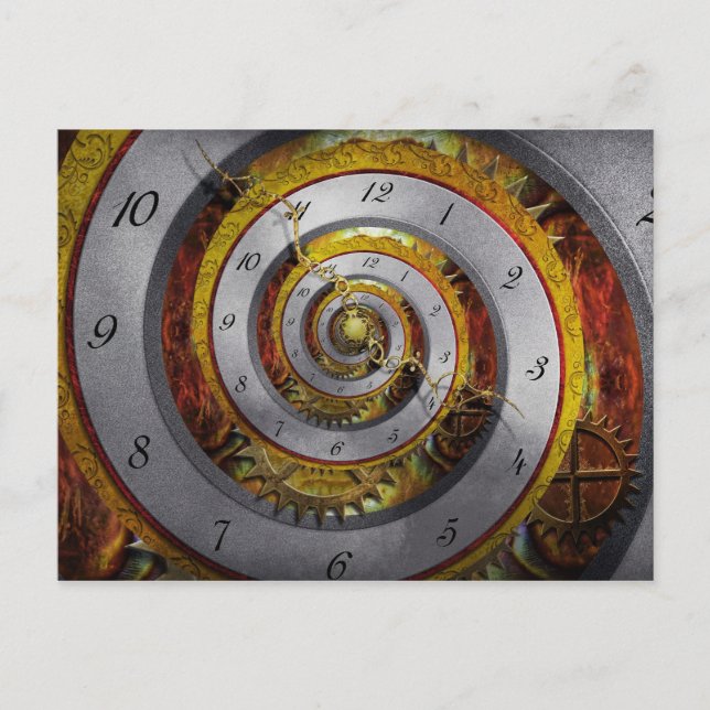 Carte Postale Steampunk - spirale - temps infini (Devant)