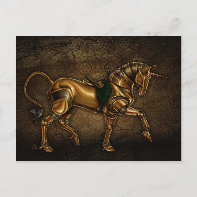 Carte postale Steampunk Unicorn (Devant)