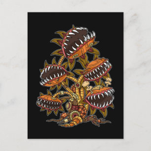 Carte Postale Steampunk Victorian Carnivore Plante Vénus Fly