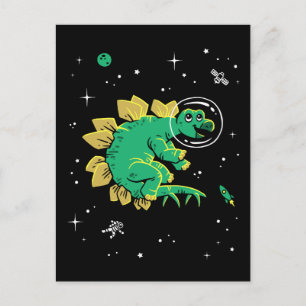 Carte Postale Stegosaurus Dinos Tan Vert Dans L'Espace