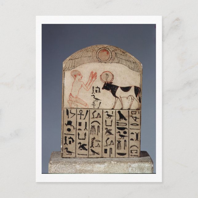 Carte Postale Stela au taureau Apis (calcaire peint) (Devant)