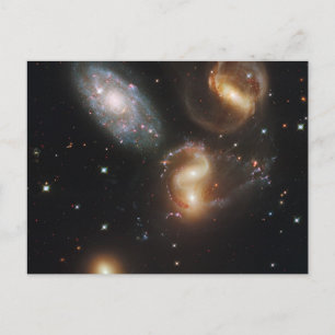 Carte Postale Stephan's Quintet Galaxies (télescope Hubble)