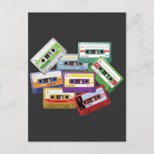 Carte Postale Stereo Cassette bande Mixtape Radio 80s 90s Musiqu
