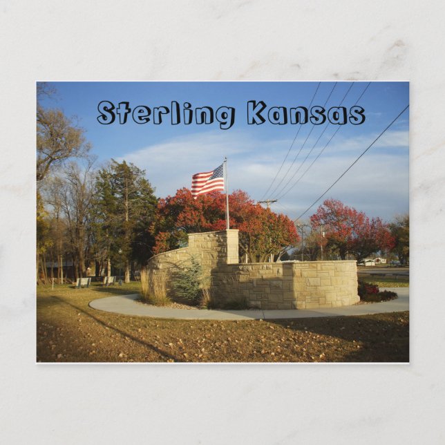 Carte postale Sterling Kansas Veterans Memorial (Devant)