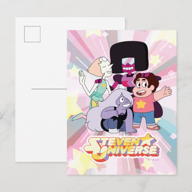 Carte Postale Steven Universe | Crystal Gem Group Huddle (Devant / Derrière)