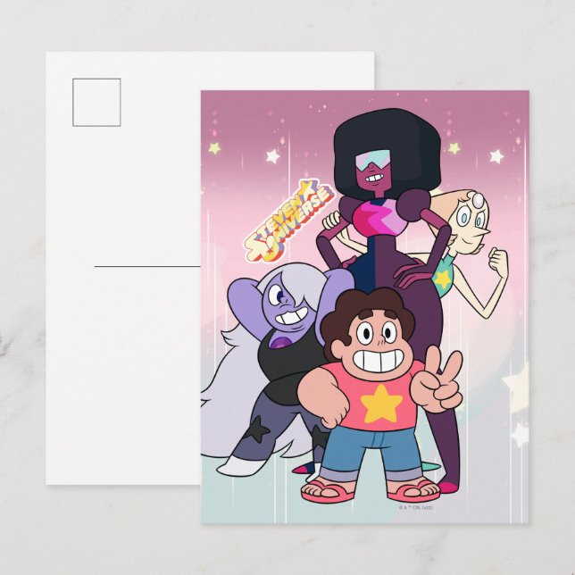 Carte Postale Steven Universe | Pose du groupe Crystal Gem (Devant / Derrière)