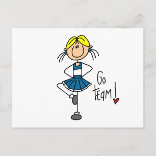 Carte Postale Stick bleu Pom-pom girl T-shirts et cadeaux