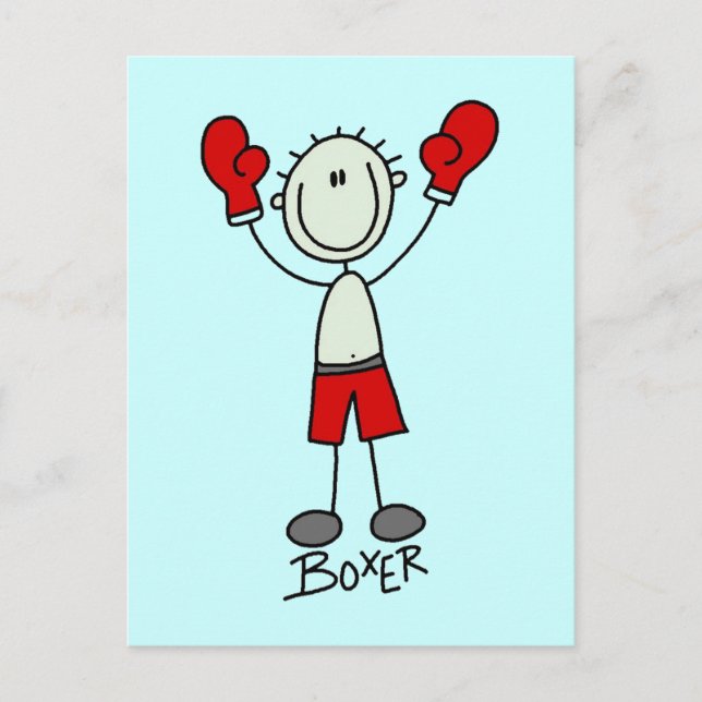 Carte Postale Stick Figure Boxing T-shirts et cadeaux (Devant)