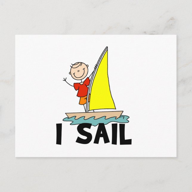 Carte Postale Stick Figure Boy I Sail (Devant)