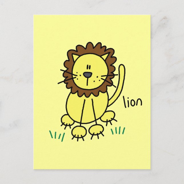 Carte Postale Stick Figure Lion T-shirts et cadeaux (Devant)