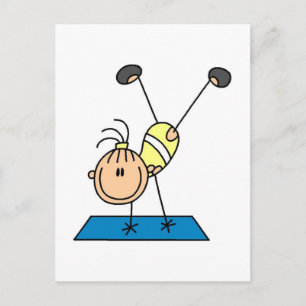 Carte Postale Stick Girl Doing Flips Tshirts et cadeaux