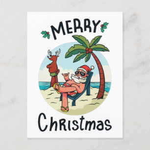 Carte Postale Sticker Carré de Noël en juillet