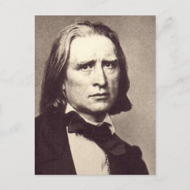 Carte Postale Sticker rond classique Franz Liszt (Devant)