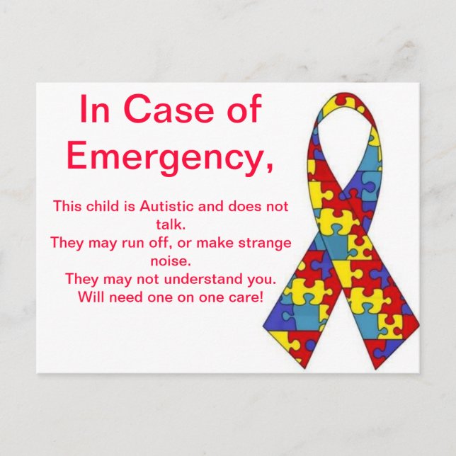 Carte Postale Stickers d'alerte d'urgence (Devant)