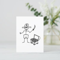 Stickman Pirate Avec Poitrine Au Trésor