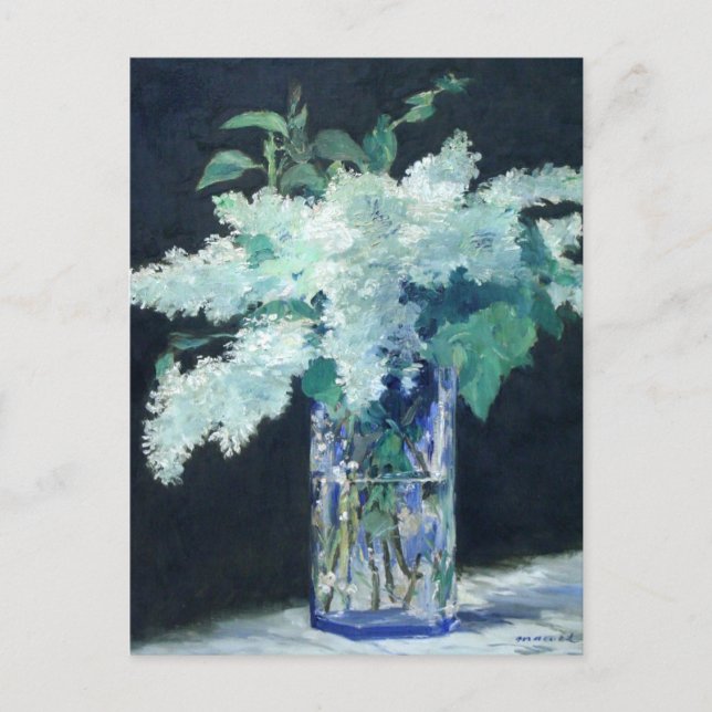 Carte Postale Still Life Lilac Bouquet par Manet Impressionniste (Devant)