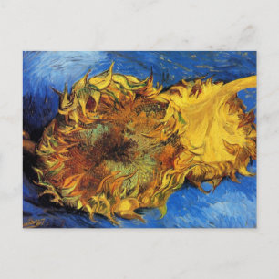 Carte Postale Still Life Two Cut Sunflowers par Vincent van Gogh