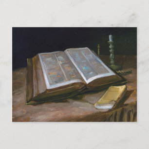 Carte Postale Still Life with Bible de Vincent Van Gogh (1885)