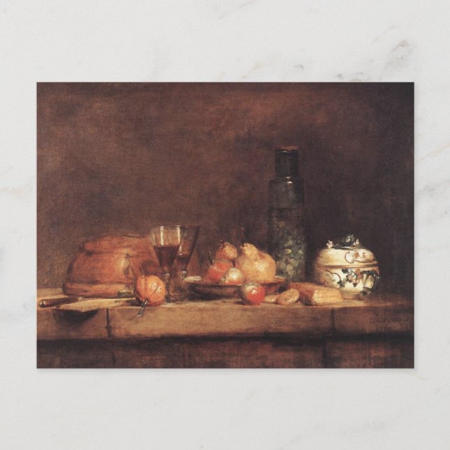 Carte Postale Still Life with Jar of Olives by Jean Chardin Post (Devant)