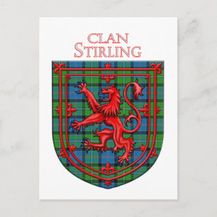 Carte Postale Stirling Tartan Scottish Plaid Lion Rampant