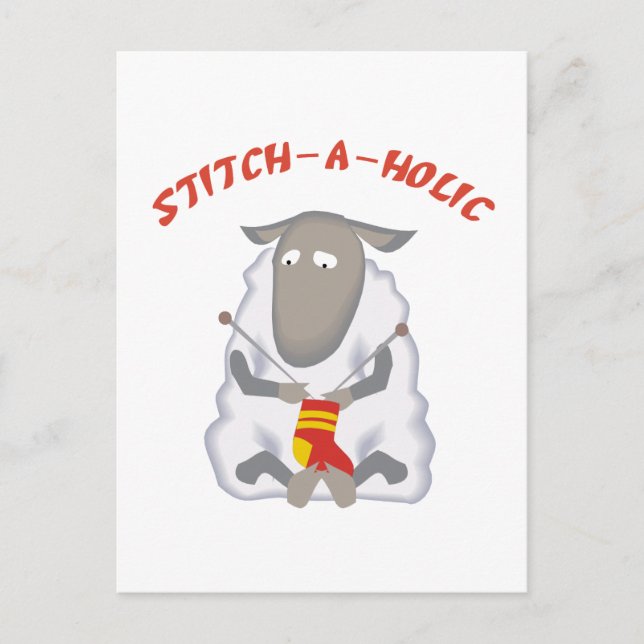 Carte Postale Stitch-a-holic Knitter (Devant)