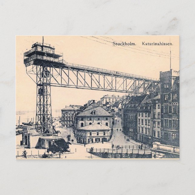 Carte Postale Stockholm, ascenseur Katarinahissen, 1919, Pos (Devant)