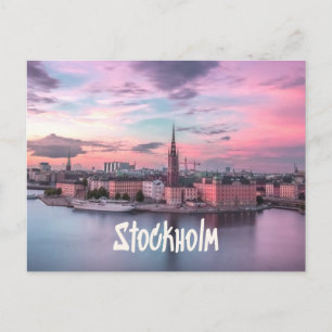 Carte Postale Stockholm Capitale de la Suède Skyline de nuit