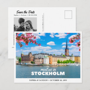 Carte Postale Stockholm Mariage Enregistrer la Date de Voyage Ré