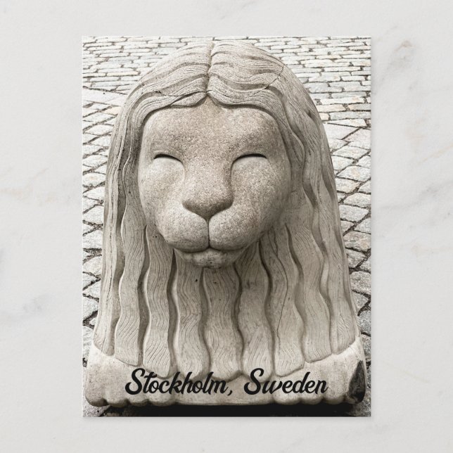 Carte Postale Stockholm Suède Lion de pierre Vieille ville Perso (Devant)