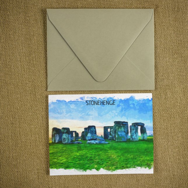 Carte Postale Stonehenge Angleterre Peinture (stonehenge england postcard)