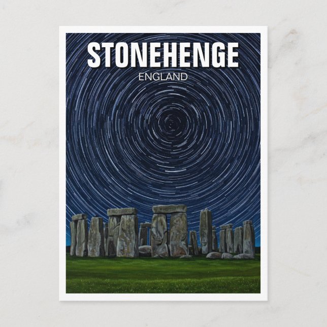 Carte Postale Stonehenge Angleterre Royaume-Uni Startrails (Devant)