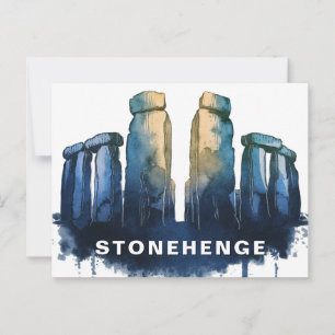 Carte Postale Stonehenge, Royaume-Uni Aquarelle