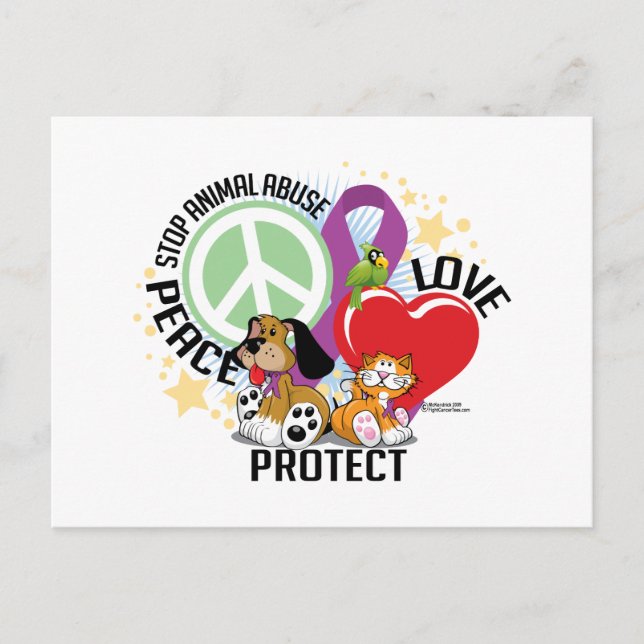 Carte Postale Stop Animal Abuse PLP (Devant)
