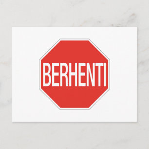 Carte Postale Stop, Panneau de signalisation, Malaisie