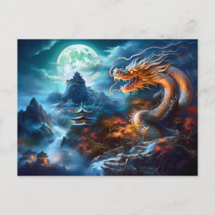 Carte Postale Stormcaller – Dragon Chinois au Pinceau Aerographe