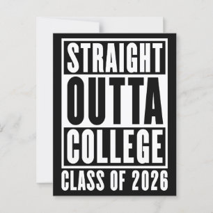 Carte Postale Straight Outta College Classe de 2026