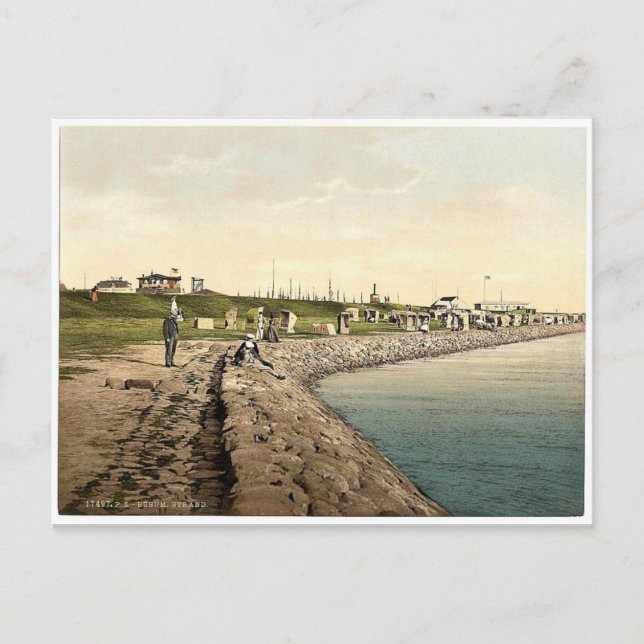 Carte Postale Strand, Busum, Schleswig-Holstein, Allemagne rare  (Devant)